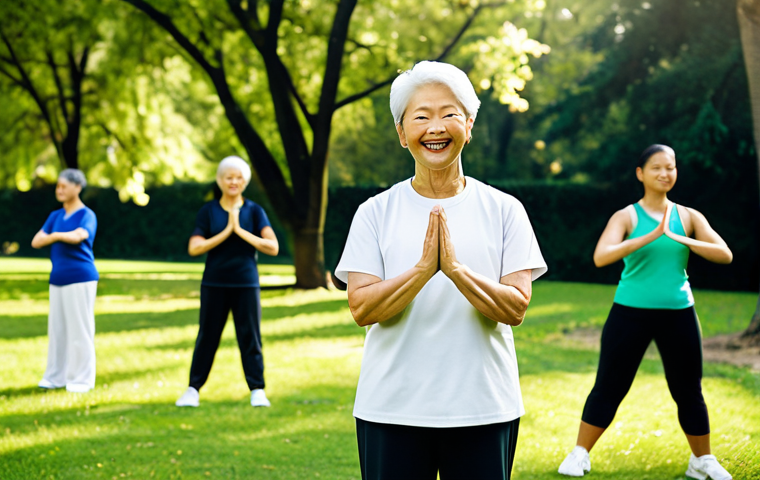 **
A diverse group of adults of varying ages, fully clothed in appropriate athletic wear, participating in a gentle Tai Chi class in a lush, green park. Sunlight filters through the trees, creating a peaceful and serene atmosphere. The instructor, a smiling woman, guides the class. Safe for work, appropriate content, fully clothed, professional, family-friendly, perfect anatomy, natural pose, well-formed hands, proper finger count, natural body proportions, high quality, professional photography.
**