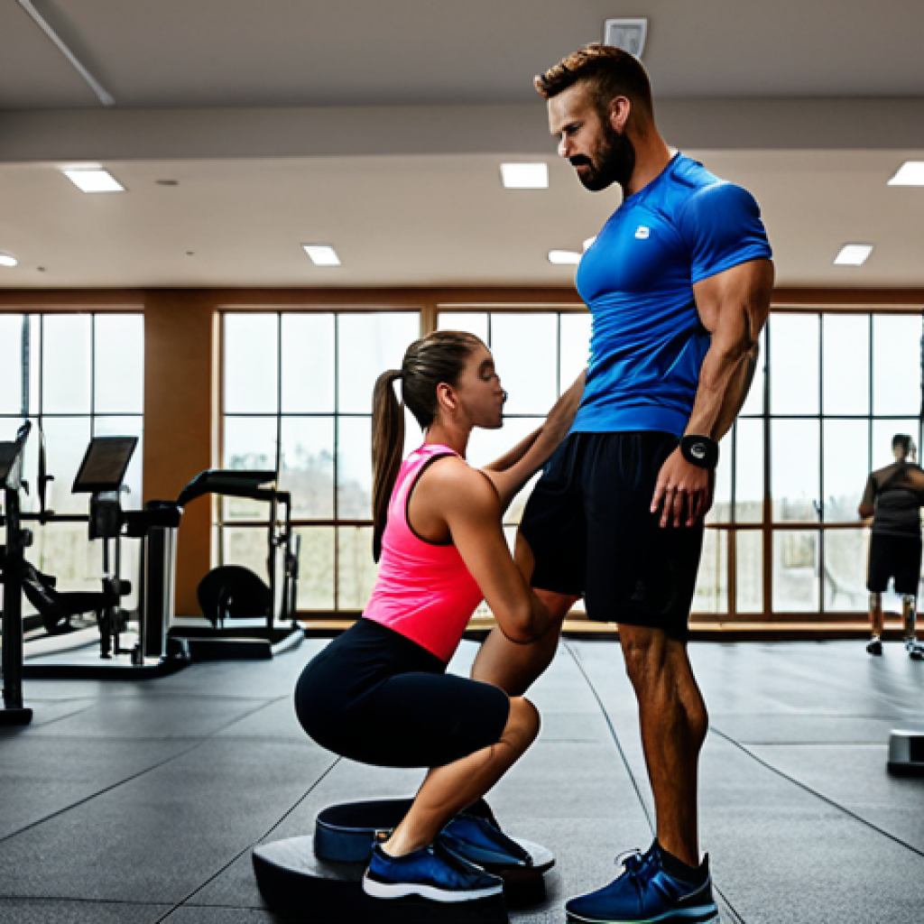 그린 운동 처방의 위험과 주의사항 - Professional Fitness Consultation**
"A qualified fitness professional in a modern gym setting, prov...