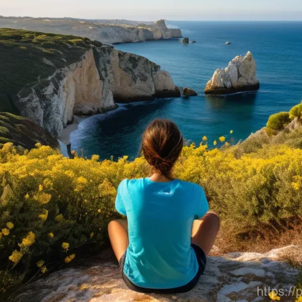 그린 운동 처방의 사회적 영향력 - A Moment of Coastal Serenity in Portugal**
**Prompt:** A young adult, of ambiguous gender, with a p...
