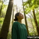 Home 22 그린 운동 처방의 참여자 경험 공유 - **Prompt: Serene Forest Bathing in a Portuguese Natural Park**
A young Portuguese woman (20s-30s...